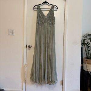 Free People Mint Chiffon Maxi Dress Size 0